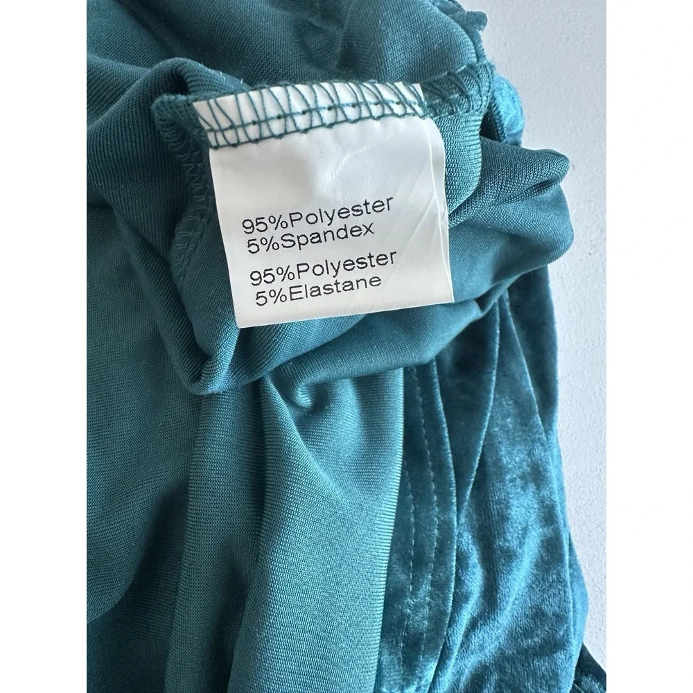 NWT! Danna Belle Girl's Sz: 12Y Teal Velour Crushed Velvet Tiered Dress